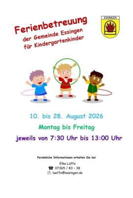 Ferienbetreuung Kindergartenkinder 10.-21.08.2026